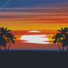 Aesthetic Sunset Palm Tree diamond painting