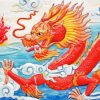 Aesthetic Red Chinese Dragon diamond painting