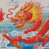 Aesthetic Red Chinese Dragon diamond painting