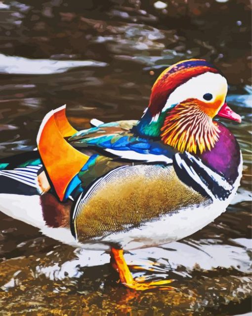 Beautiful Mandarin Duck diamond painting