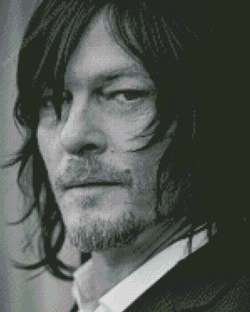 Black And White Norman Reedus diamond painting