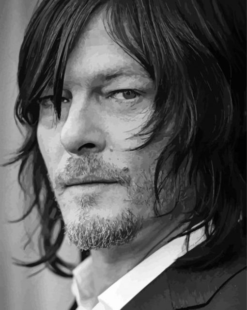 Black And White Norman Reedus diamond painting