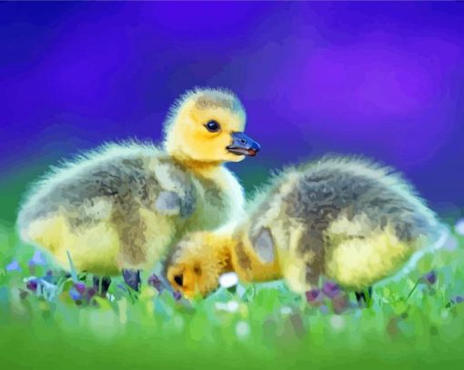 Canada Geese Goslings Birds diamond painting