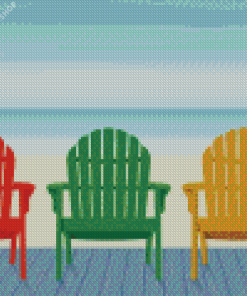 Colorful Adirondack Chairs diamond painting