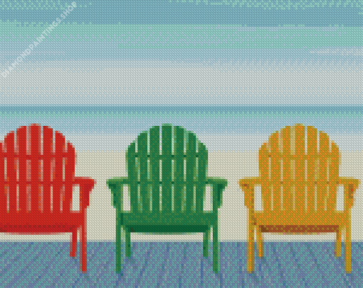 Colorful Adirondack Chairs diamond painting