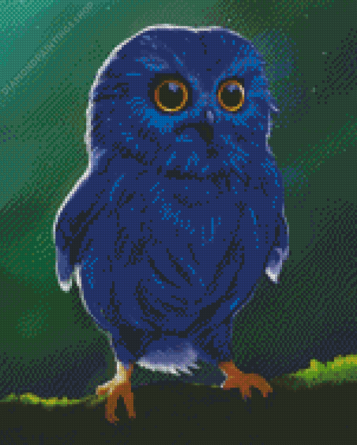 Cute Blue Owl diamond painting