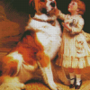 Cute Dog With Child diamond painting