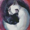 Cute Yin yang Cats diamond painting