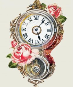 Floral Vintage Clock diamond painting