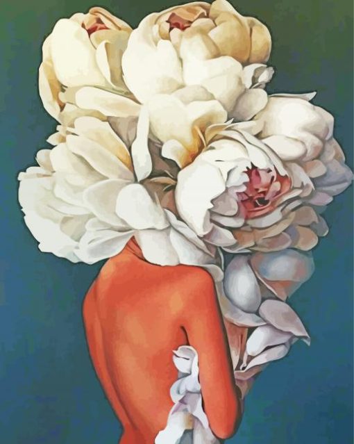 Flower Head Girl Peony diamond painting