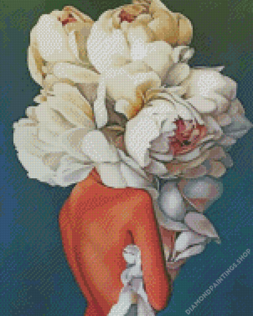 Flower Head Girl Peony diamond painting