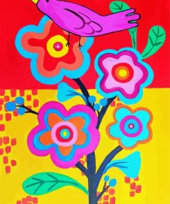 Folk Art Bird And Flower diamond painting