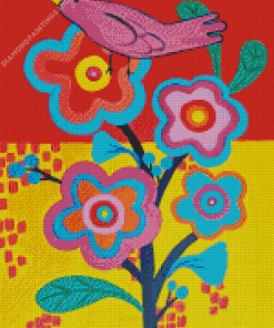 Folk Art Bird And Flower diamond painting