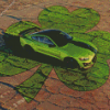 Green Mustang Ford Car diamond painting