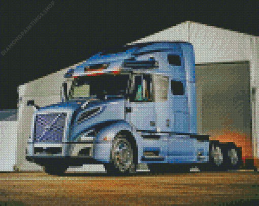 Grey 18 Wheeler Semi Truck diamond painting