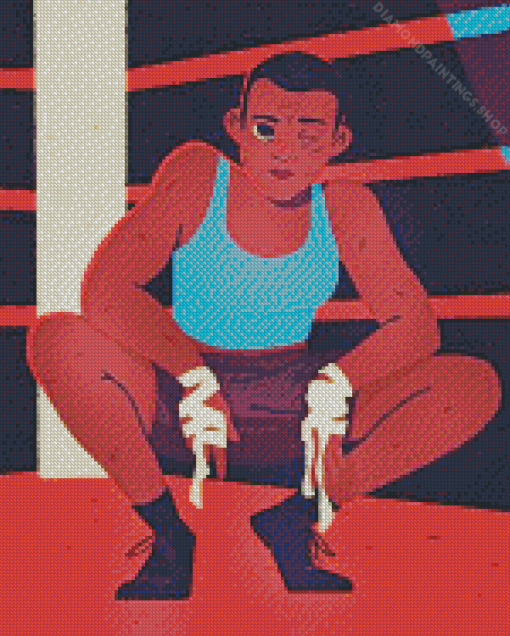 Kickboxing Girl diamond painting