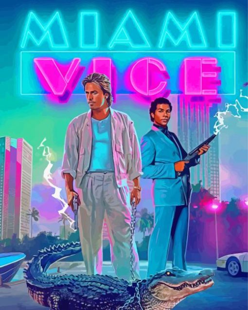 Miami Vice Serie Poster diamond painting