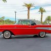 Old Red And White 57 Chevy diamond painting