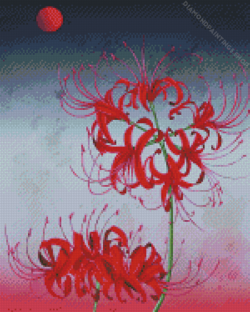 Red Spider Lilies diamond painting