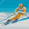 Skier Illustration Art diamond painting