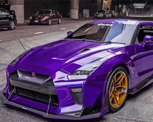 2018 Nissan GTR Dark Purple diamond painting