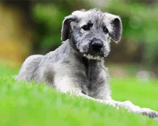 Aesthetic Irish Wolfhound Puppy diamond painting