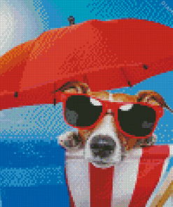 Aesthetic Puppy With Sunglasses diamond painting