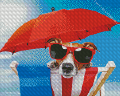 Aesthetic Puppy With Sunglasses diamond painting