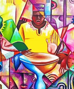 African Abstract Musicians diamond painting