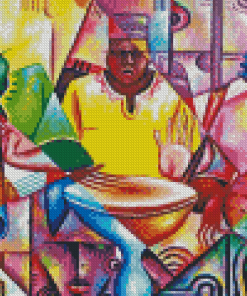 African Abstract Musicians diamond painting