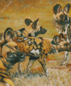 African Hunting Dogs Animals diamond painting