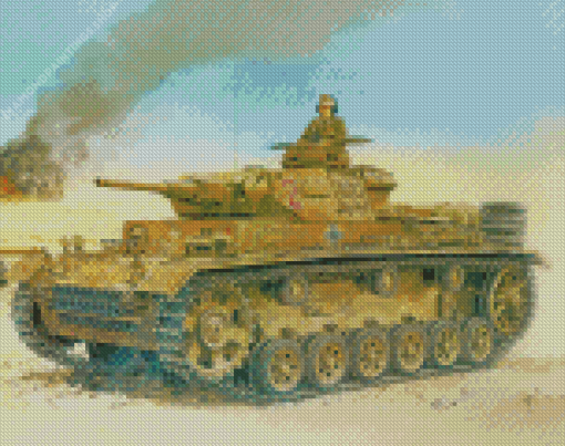 Army Tanks In The Desert War diamond painting