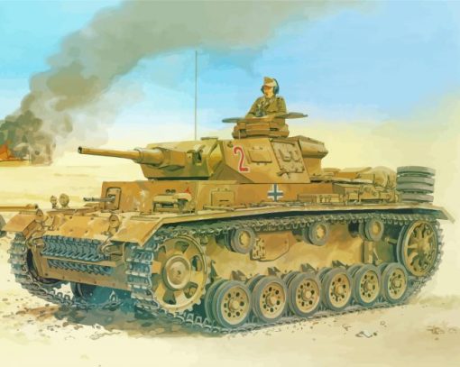 Army Tanks In The Desert War diamond painting