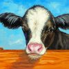 Baby Cow By Fence diamond painting