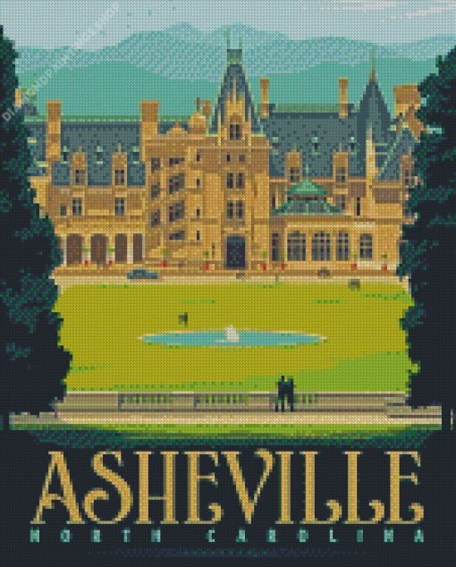 Biltmore Asheville North Carolina Poster diamond painting