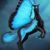 Black Blue Butterfly Horse diamond painting