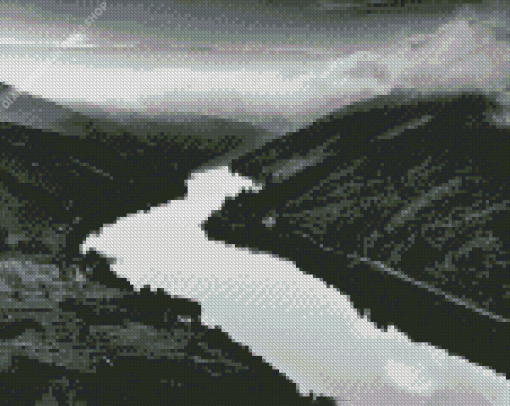 Black And White Douro Valley diamond painting