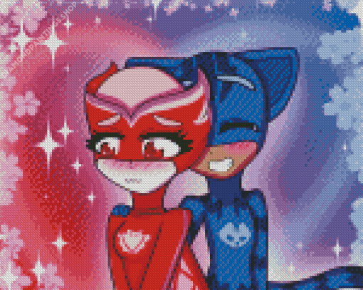 Catboy And Owlette diamond painting