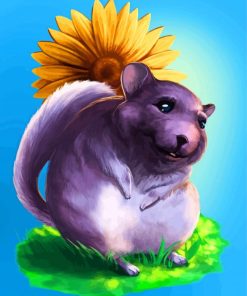 Chinchilla With Sunflower diamond painting