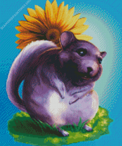 Chinchilla With Sunflower diamond painting