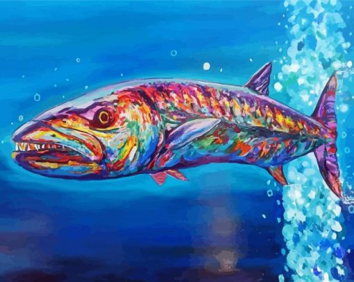 Colorful Barracuda Fish diamond painting