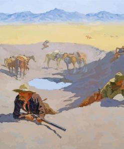 Fight For The Waterhole By Frederic Remington diamond painting