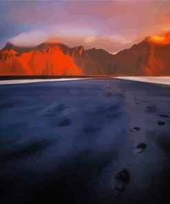 Footprints In The Sand Iceland diamond painting