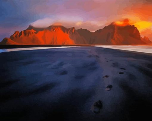 Footprints In The Sand Iceland diamond painting