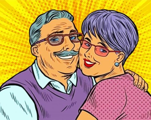 Grandparents Pop Art diamond painting