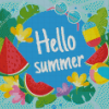 Hello Summer Tropical Poster diamond painting
