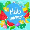 Hello Summer Tropical Poster diamond painting