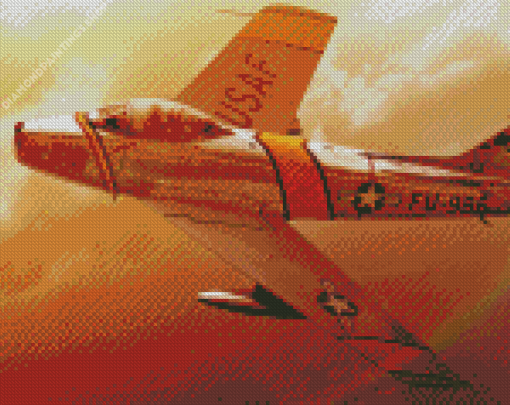 Jet Fighter F86 Sabre diamond painting