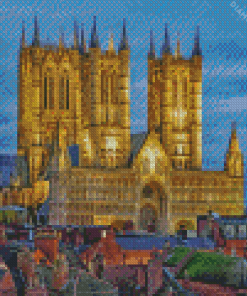 Lincoln Cathedral At Night diamond painting