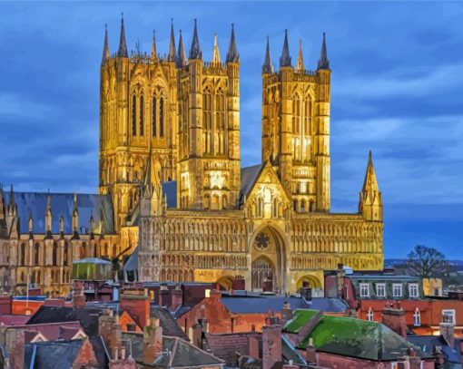 Lincoln Cathedral At Night diamond painting